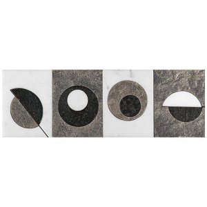 Бордюр из мрамора Skalini Metal Stone Modern Circle MC-6 100х305 мм