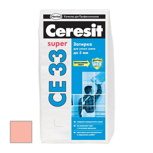 Затирка цементная Ceresit CE 33 Super розовая 2 кг