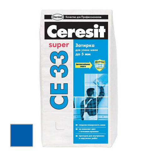 Затирка цементная Ceresit CE 33 Super темно-синяя 2 кг